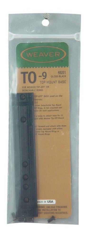 Weaver Top Mount Scope Base TO-09, Gloss Black view 2