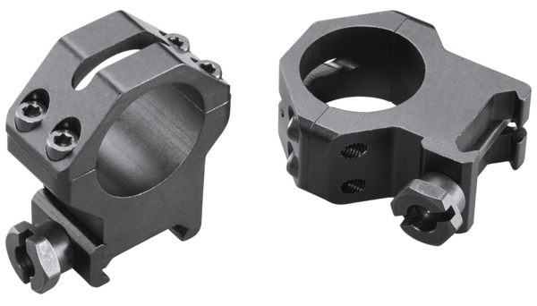 Weaver Four Hole Skeleton 1-Inch Extra High Ring, Matte Black view 2