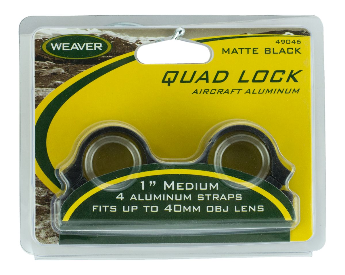 Weaver 49046 Quad Lock 1-Inch Medium Detachable Rings (Matte Black)