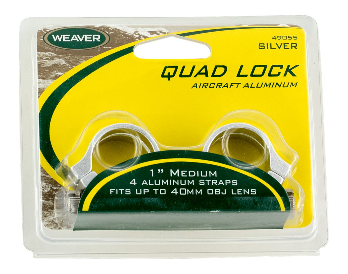 Weaver 49055 Quad-Lock Rings, 1in, Medium, Silver