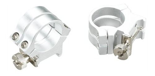 Weaver 1in Ring Quad Lock High Silver, Clam view 3
