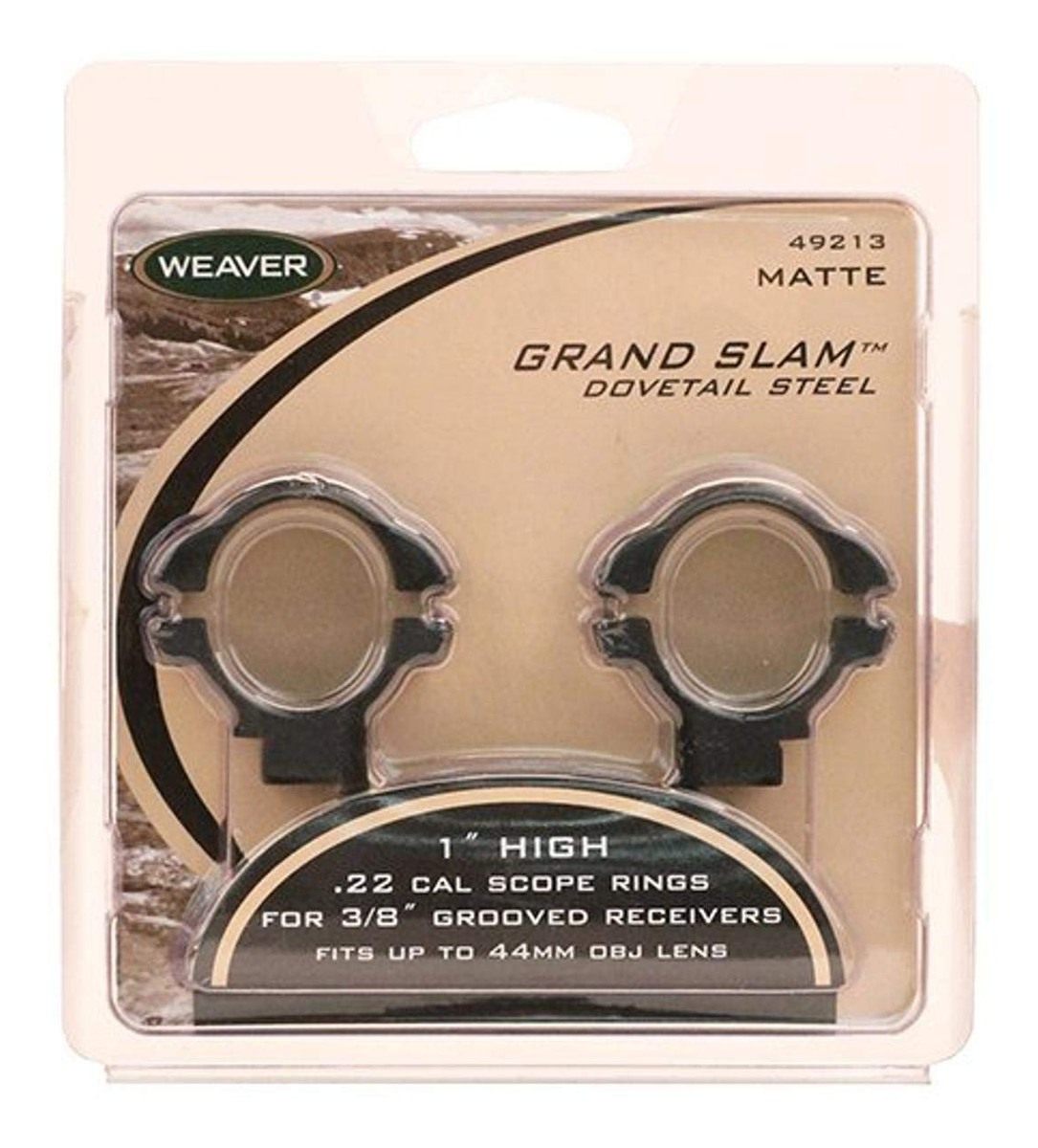 Weaver Grand Slam .22 Rings, 1in, High-Grade, Matte Finish for Enhanced Dur