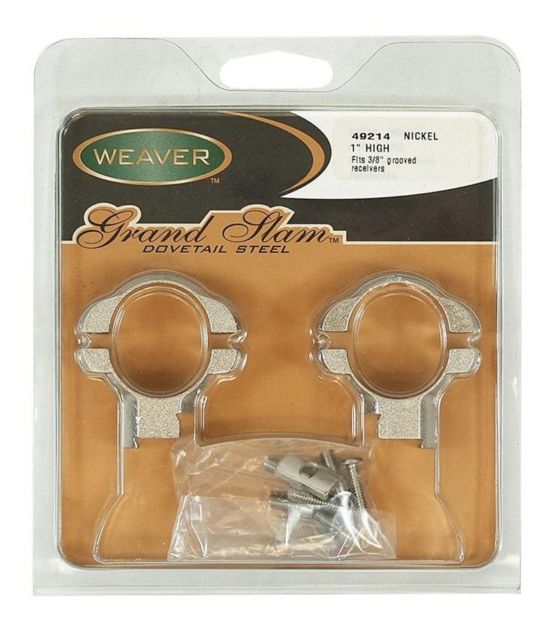 Weaver Grand Slam 1-Inch .22 High Style Rings (Nickel) view 2