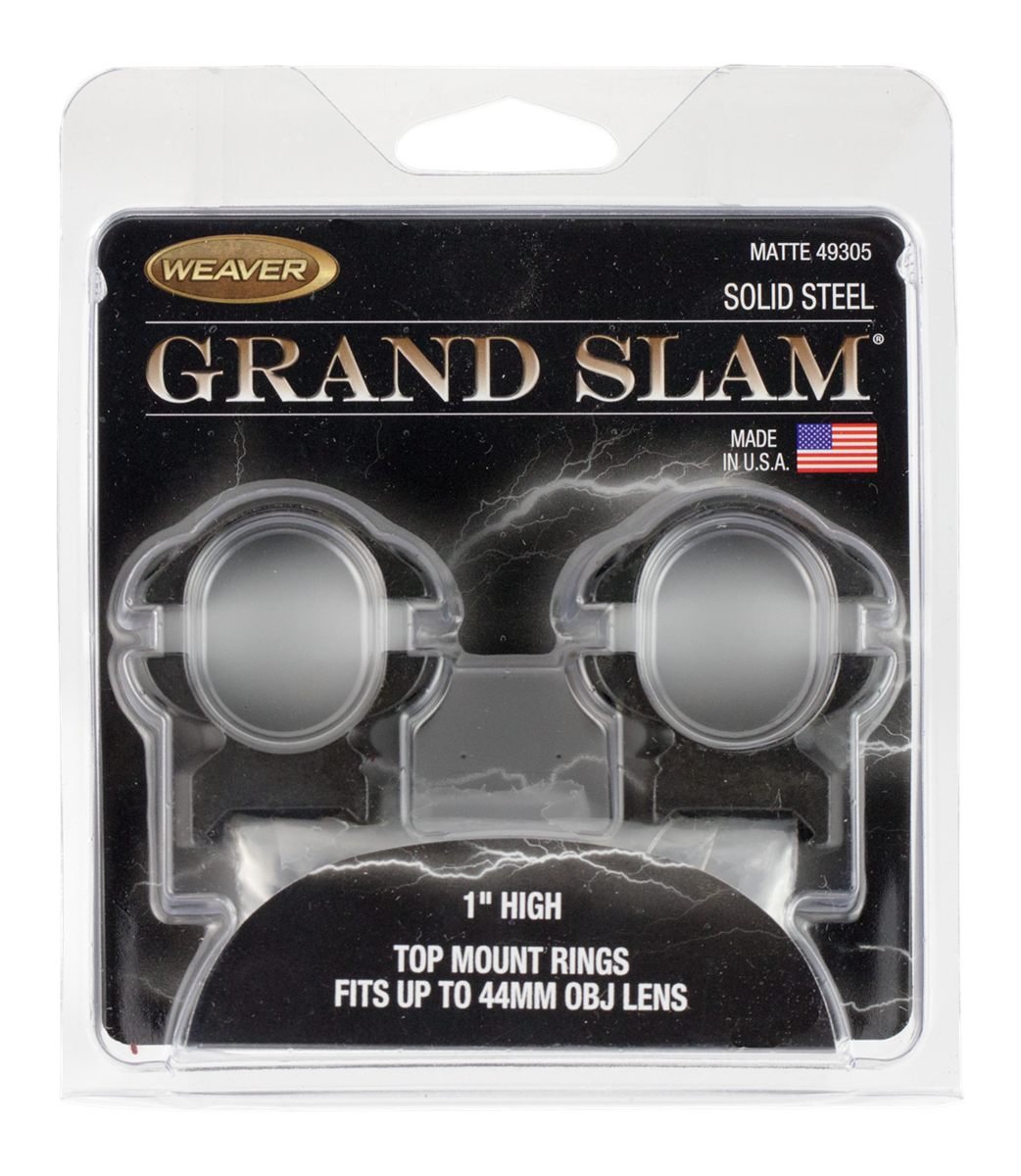Weaver Grand Slam 1in Steel Windage Ring (Set of 2) Size: High, Finish: Mat