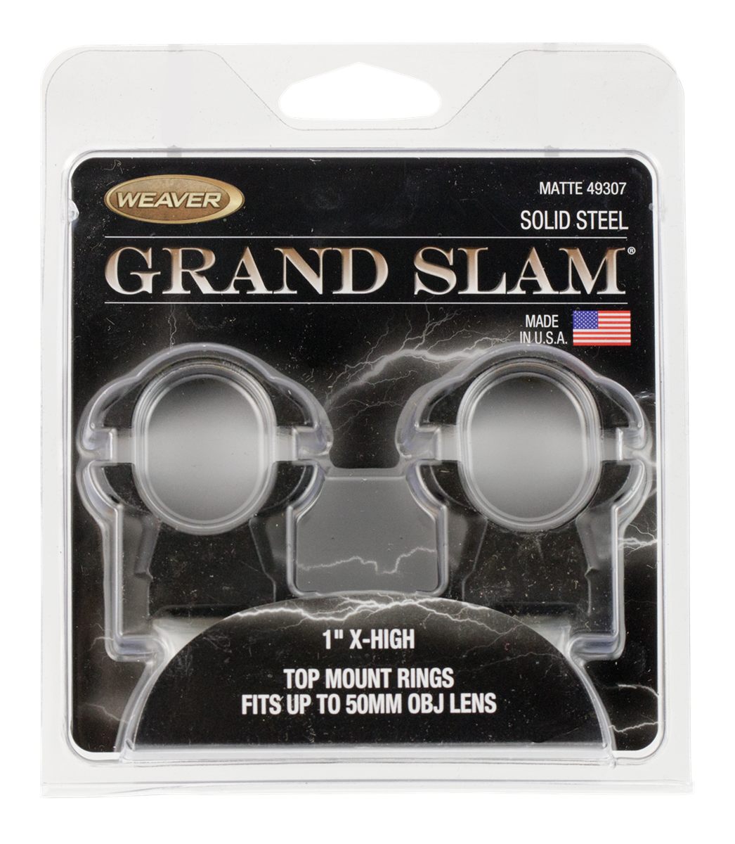 Weaver 49307, Grand Slam Steel Rings, 1in, X-High, Matte