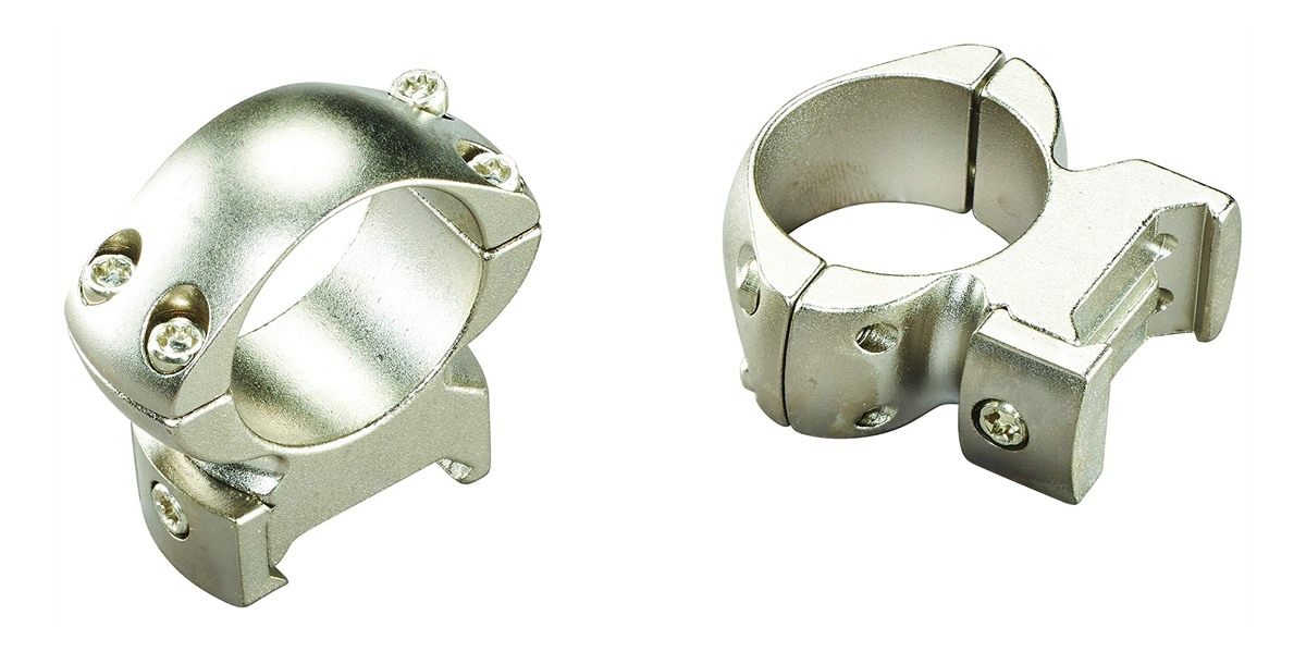 Weaver Grand Slam 1-Inch High Steel Top Mount Rings (Silver)