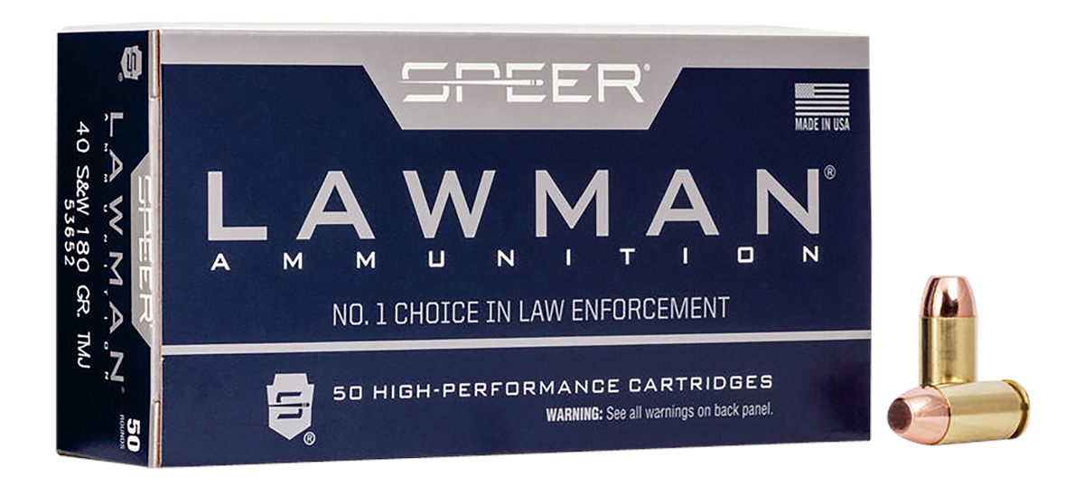Speer 53652 Lawman 40S W 180gr Total Metal Jacket 50 Per Box/20 Case