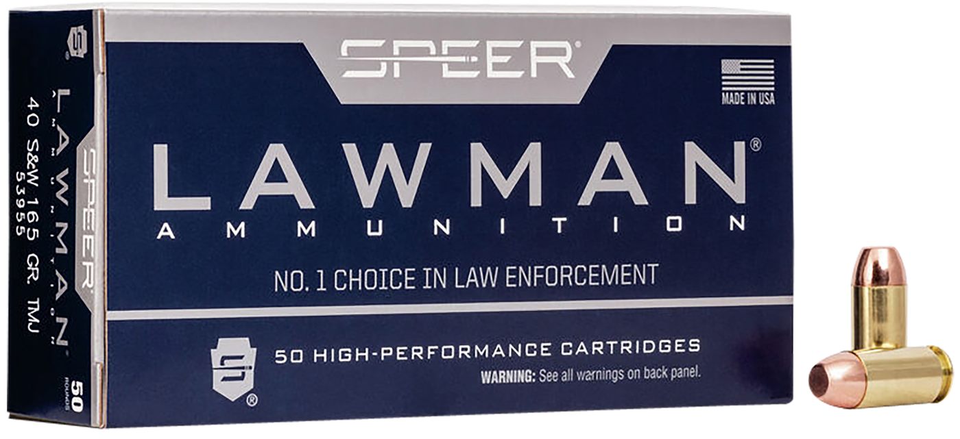 Speer 53955 Lawman 40S W 165gr Total Metal Jacket Flat Nose 50 Per Box/20 C