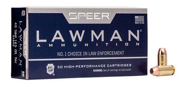 Speer 53955 Lawman 40S W 165gr Total Metal Jacket Flat Nose 50 Per Box/20 C view 3