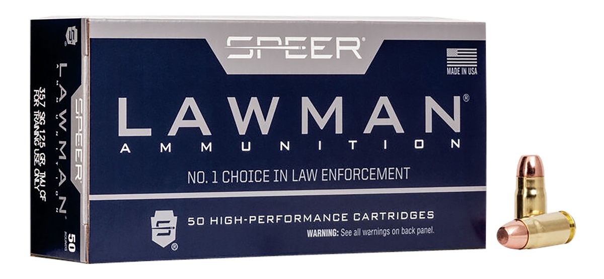 Speer 54232 Lawman Training Clean-Fire 357 Sig 125gr Total Metal Jacket Fla