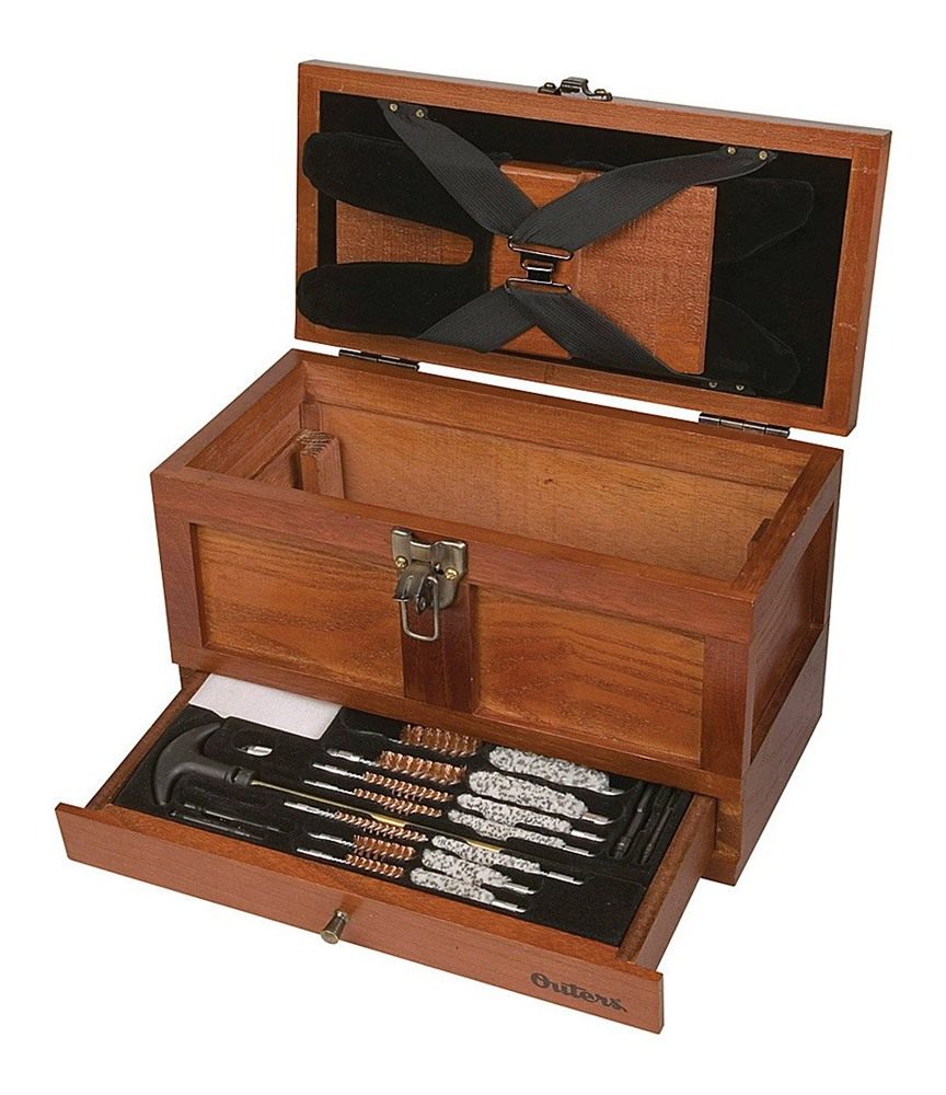 Outers 70084 25 - Piece Universal Wood Gun Cleaning Tool Chest (.22 Caliber