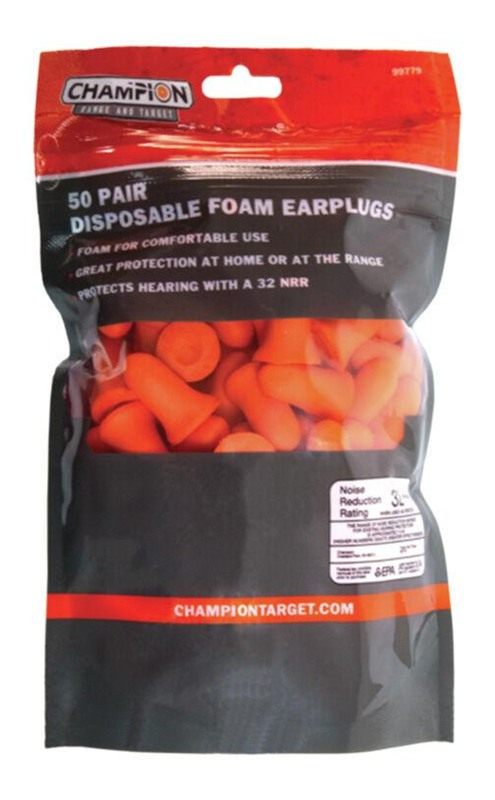 Champion Range and Target Hearing Protection Foam Plug 50 Pairs, Orange, On view 3