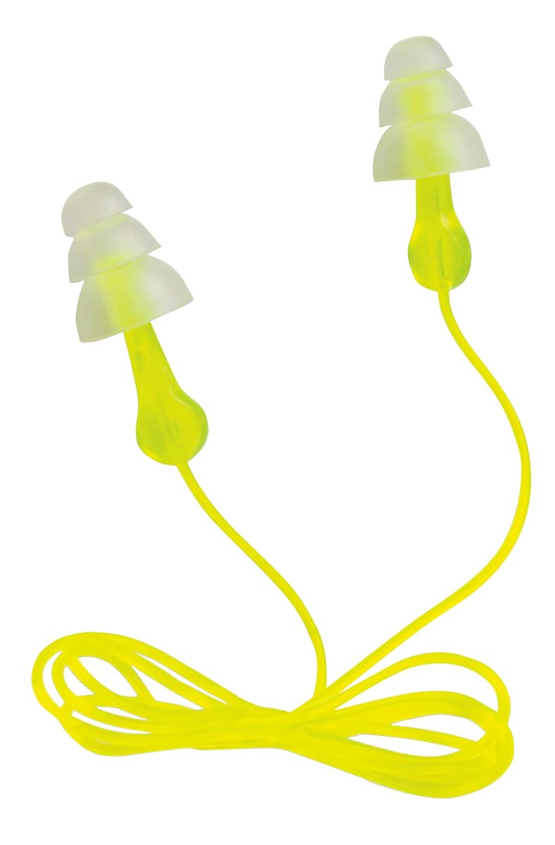 Peltor Sport Tri-Flange Corded Reusable Earplugs, 3 Pair, Noise Reduction R