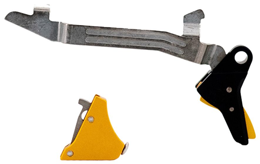 Timney Triggers ALPHAGLOCK5 Competition 9mm Luger/40 S W/22 LR, Gold Straig