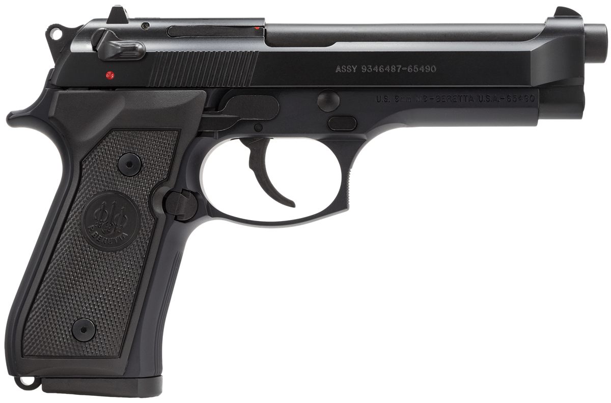Beretta USA J92M9A0M M9 Full Size 9mm Luger 15+1, 4.90in Steel Barrel, Blac