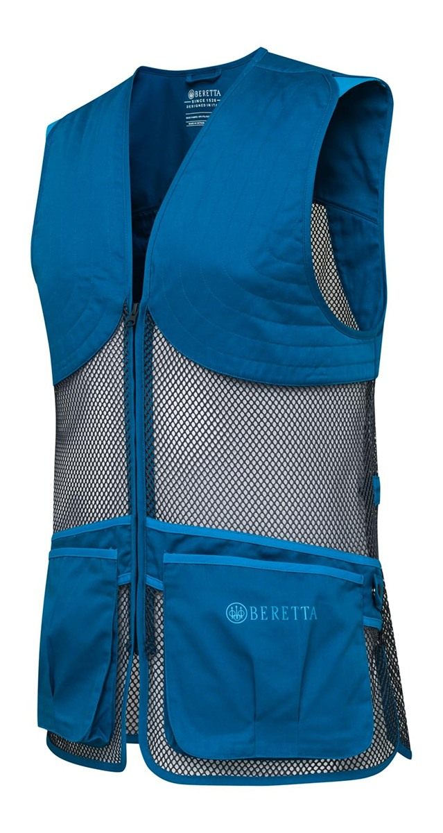 Beretta Unisex Full Mesh Breathable Performance Competition Vest, Blue Twil