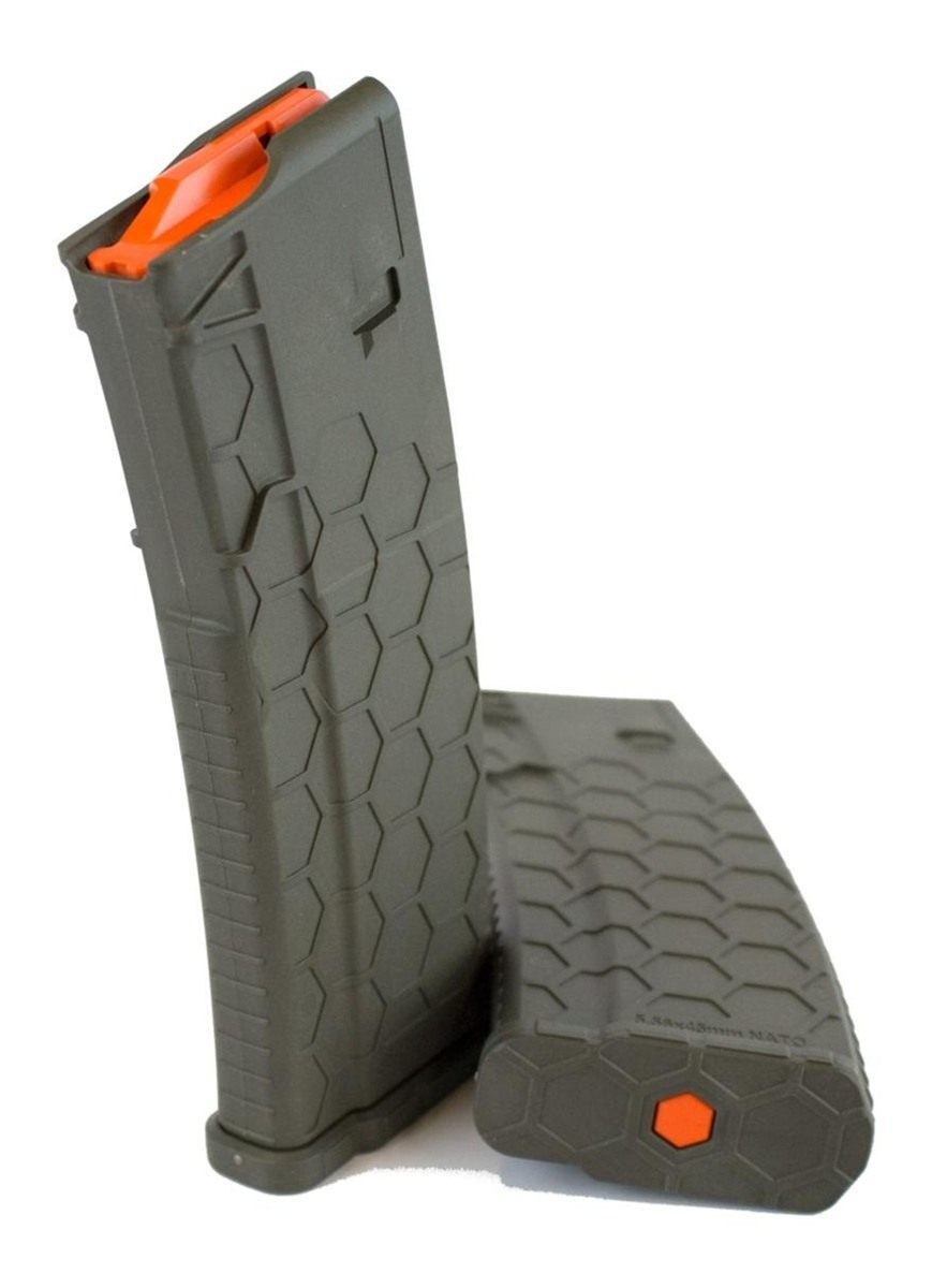 Hexmag Sentry Series 2 AR-15/M4/M16 Rifle Magazine OD Green with Orange Fol