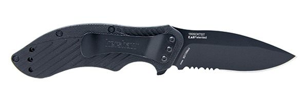 Kershaw 1605CKTST Clash 3.10in Folding Drop Point Part Serrated Black Oxide view 2