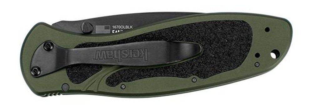 Kershaw Knives Blur Knife Plain Edge Assisted Open-Olive Black (USA Made) B view 3
