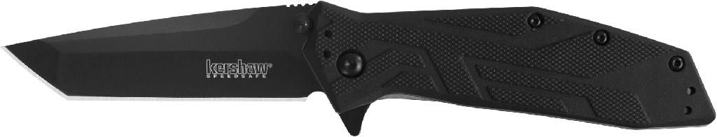 Kershaw Knives Brawler Knife Tanto Plain Edge Assisted Open-black Hangable