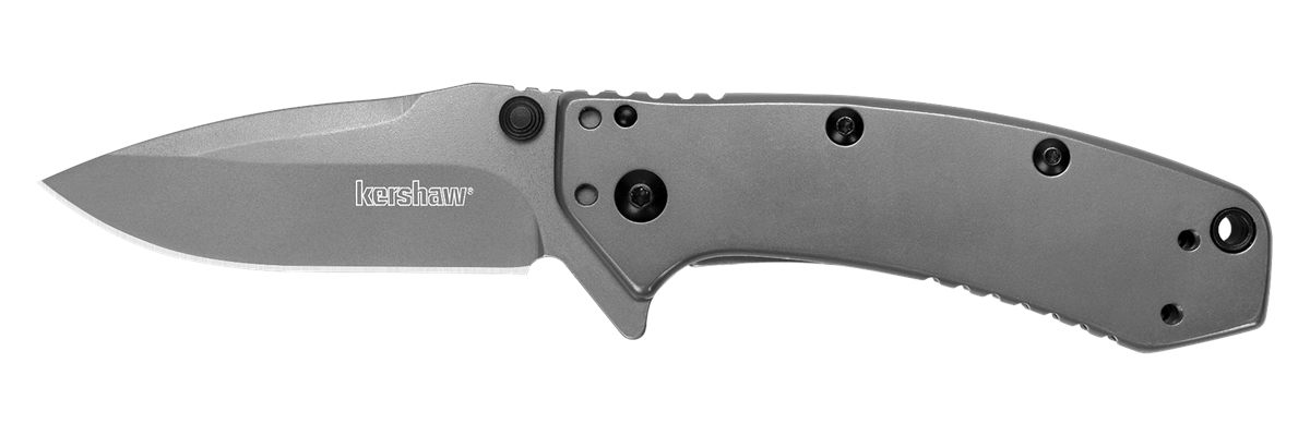 Kershaw 1555TI Cryo 2.75in Folding Drop Point Plain Gray TiN 8 Cr13 MoV SS