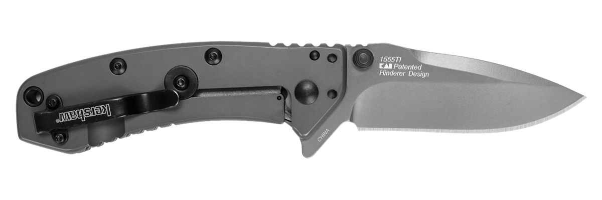Kershaw 1555TIX Cryo 2.75in Folding Drop Point Plain Gray TiN 8 Cr13 MoV SS