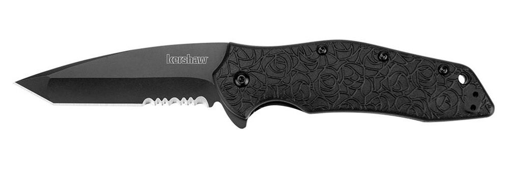 Kershaw Knives Kuro Folding Knife 3-1/10in Partially Serrated American Tant