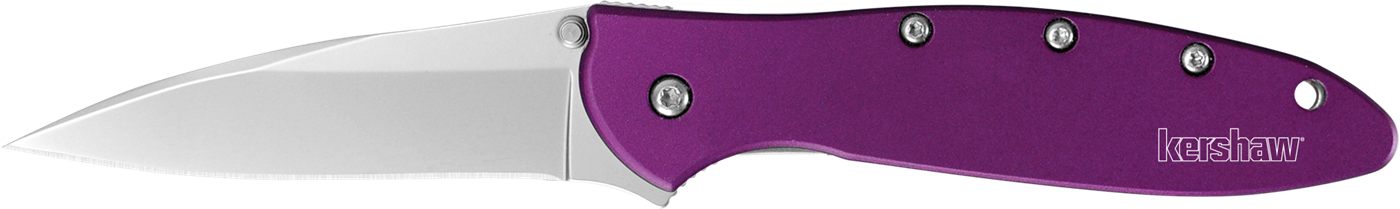 Kershaw 1660PUR Leek 3in Folding Drop Point Plain Bead Blasted 14C28N Steel
