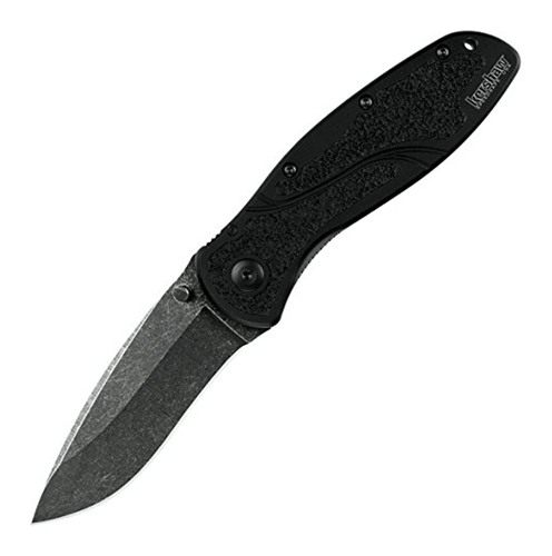 Kershaw Blur Blackwash Folding Knife (1670BW); 3.4 14C28N Steel Blade; Anod