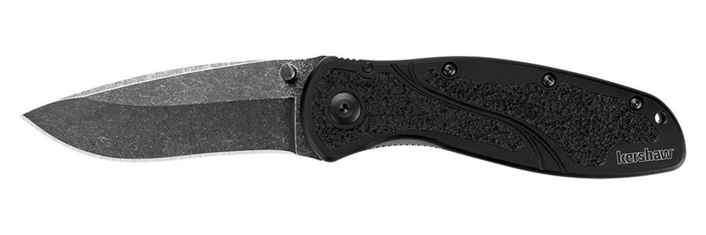 Kershaw Blur Blackwash Folding Knife (1670BW); 3.4 14C28N Steel Blade; Anod view 2