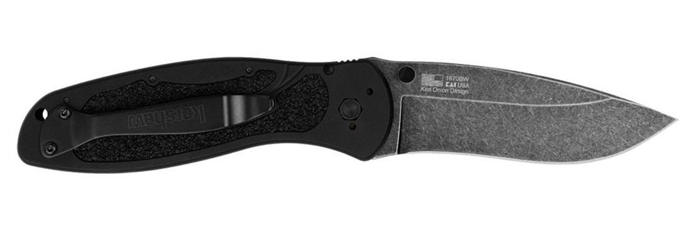 Kershaw Blur Blackwash Folding Knife (1670BW); 3.4 14C28N Steel Blade; Anod view 3