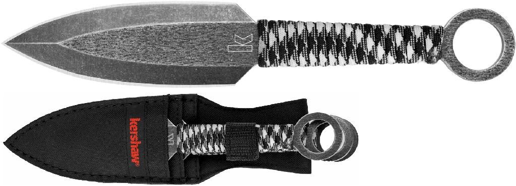 Kershaw Ion Throwing Knife Set (1747BWX); Three Full Tang 4.5 In. High-Perf