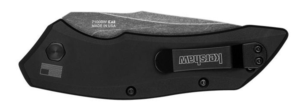 Kershaw 7100BW Launch 1 3.40in Folding Drop Point Plain Black Oxide CPM 154 view 3