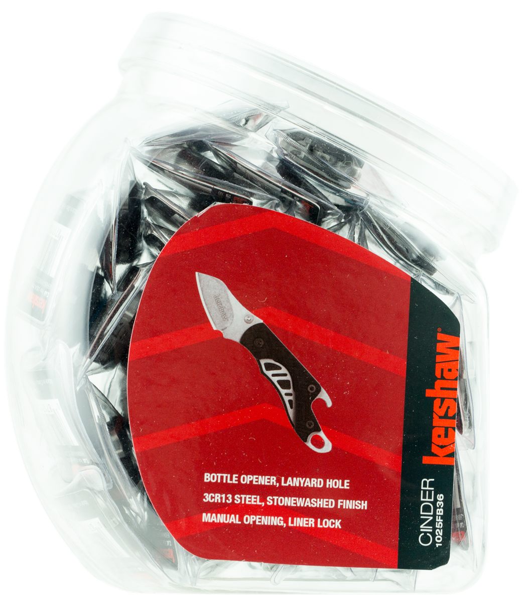 Kershaw Cinder Multi-Tool Folding Knife 1-2/5in Drop Point Blade Black Fish