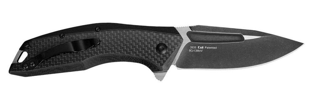 Kershaw Knives Flourish Folding Knife 3-1/2in Drop Point Blade Black
