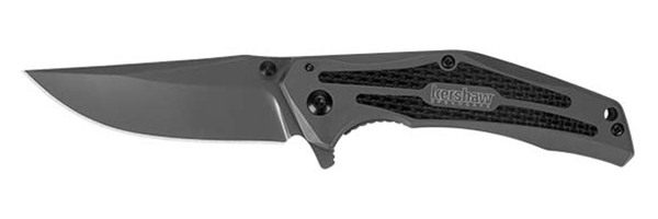 Kershaw 8300 DuoJet 3.25in Folding Clip Point Plain Gray TiCN 8 Cr13 MoV SS view 2