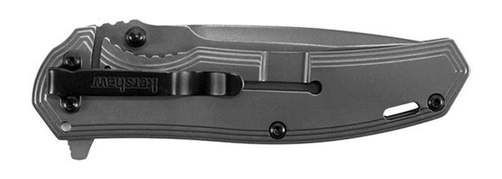 Kershaw 8310 Fringe 3in Folding Drop Point Plain Gray TiN 8 Cr13 MoV SS Bla view 2