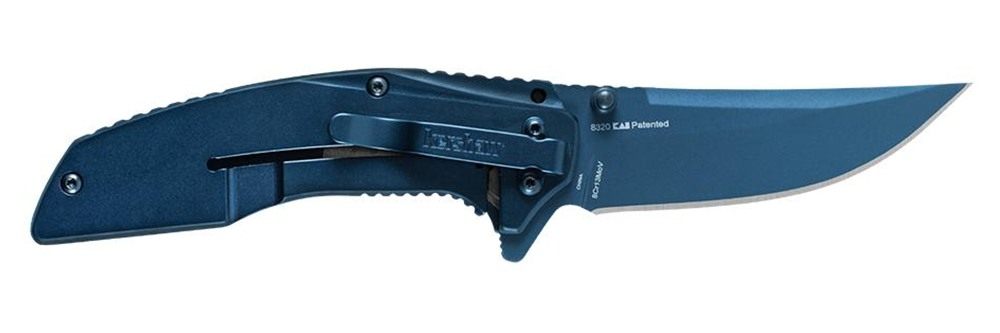 Kershaw Knives 8320 Outright 3in Folding Trailing Point Plain Blue PVD 8 Cr view 2