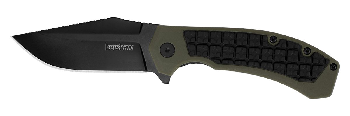 Kershaw Knives 8760 Faultline 3in Folding Drop Point Plain Black Oxide 8 Cr