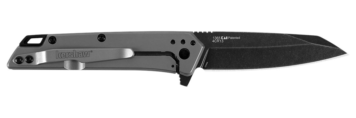 Kershaw Knives 1365X Misdirect 2.90in Folding Reverse Tanto Plain Black Oxi
