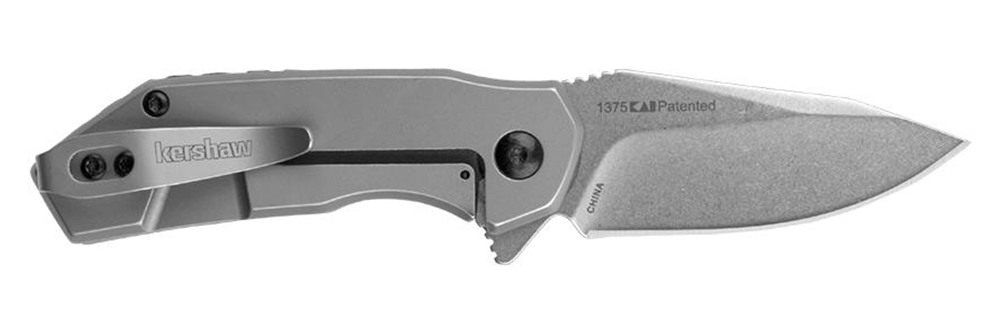 Kershaw Valve Lock Knife Bead Blast Stainless Steel (2.25in Stonewash) 1375 view 3