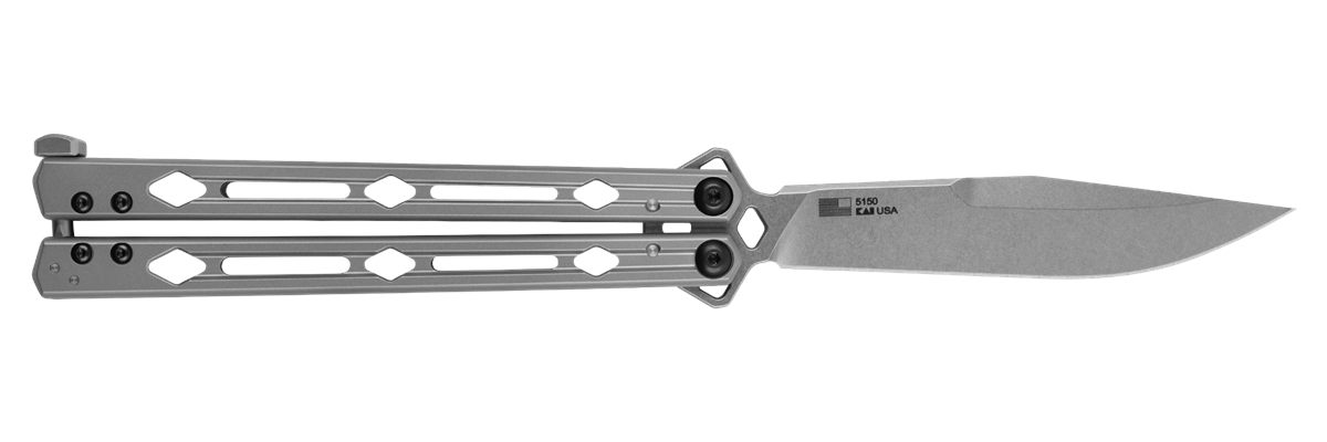 Kershaw 5150 Lucha 4.60in Butterfly Drop Point Plain Stonewashed 14C28N Ste