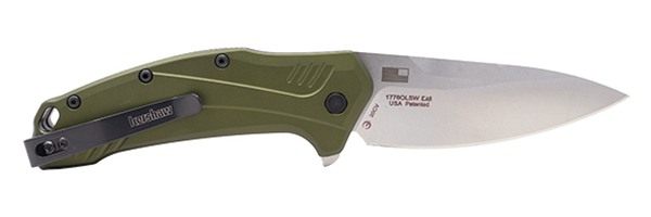 Kershaw Link Drop Point Knife Olive Aluminum (3.25in Stonewash 20CV)
