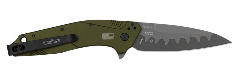 Kershaw Dividend Folding Knife 3in Drop Point Blade Olive