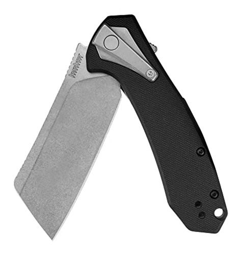 Kershaw Bracket Pocketknife, 3.4in 8 Cr13 MoV Stainless Steel Cleaver Blade view 3