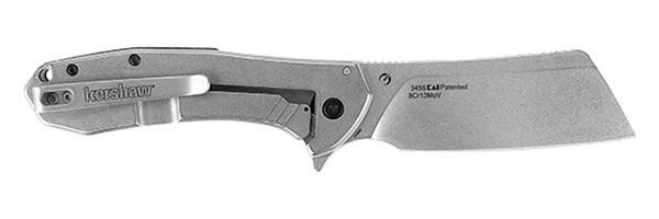 Kershaw Bracket Pocketknife, 3.4in 8 Cr13 MoV Stainless Steel Cleaver Blade view 4