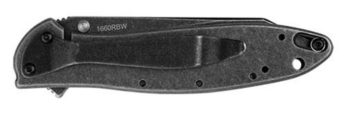 Kershaw Random Leek, Blackwash, 3 inch Sandvik 14C28N Stainless Steel Blade view 4