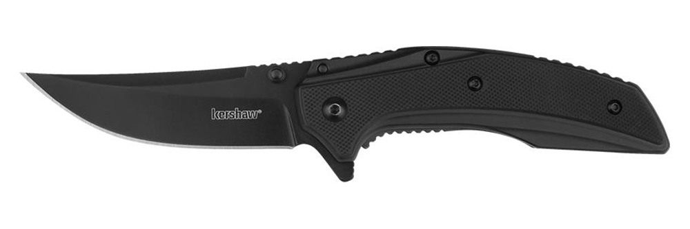 Kershaw Outright Folding Knife 3in Trailing Point Blade Black view 2