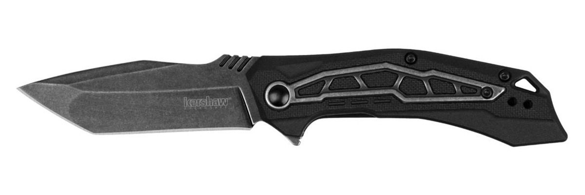 Kershaw Flatbed Assisted Folding Knife 3 1/8in Tanto Blade Black view 2