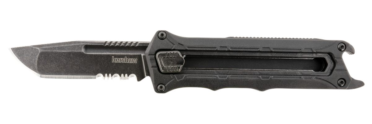 Kershaw 1195 Interstellar 2.70in OTF Tanto Part Serrated Black Oxide 8 Cr13